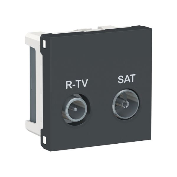 Розетка R-TV/SAT, одинарна, 2-мод., Unica New NU345454 антрацит