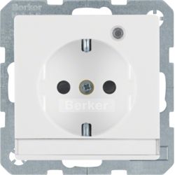 Розетка з з/к з контр.лампою, 16А/250В, пол.білизна, Q.x 41106089