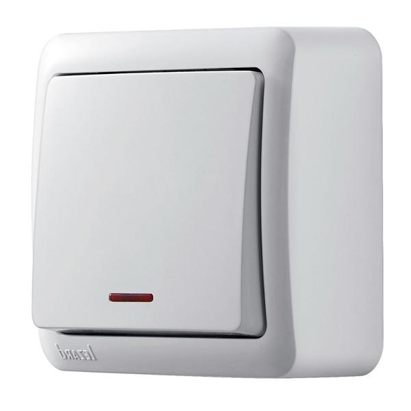 Вимикач 1кл з підсвіткою Lezard Viola Білий (751-0200-111) купити