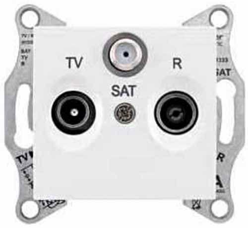 Розетка TV/R/SAT проходная (8/10/3дБ), белый (SDN3501221) купити