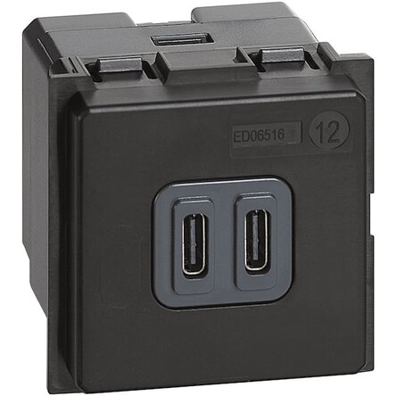 Механизм зарядного устройства USB тип - С/тип - С 3000мА 2 модуля Bticino серия Living Now K4286C2 купити